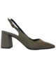 Zapato destalonado gris topo de ante con tacón ancho Zapato destalonado gris topo de ante con tacón ancho