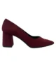 Zapato de salón burdeos de ante con tacón ancho Zapato de salón burdeos de ante con tacón ancho