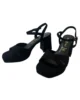 Sandalias de tacón ancho bajo negras Sandalias de tacón ancho bajo negras