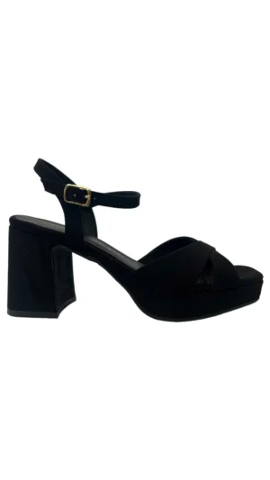 Sandalias de tacón ancho bajo negras