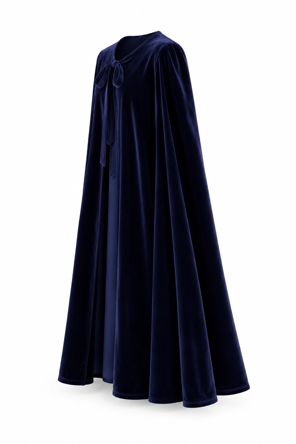 01911-azulmarino copia Capa larga de terciopelo azul marino con lazada