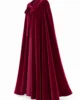 Capa larga de terciopelo fucsia con lazada Capa larga de terciopelo fucsia con lazada