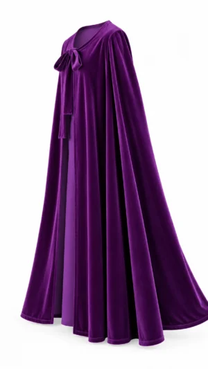 Ylma modas vestidos de fiesta, novia y comunión Capa larga de terciopelo morada con lazada
