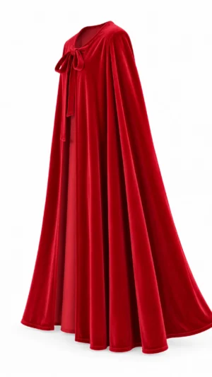 Ylma modas vestidos de fiesta, novia y comunión Capa larga de terciopelo roja con lazada