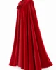 Capa larga de terciopelo roja con lazada Capa larga de terciopelo roja con lazada