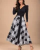 Conjunto negro de falda midi estampada y top multiposición Conjunto negro de falda midi estampada y top multiposición