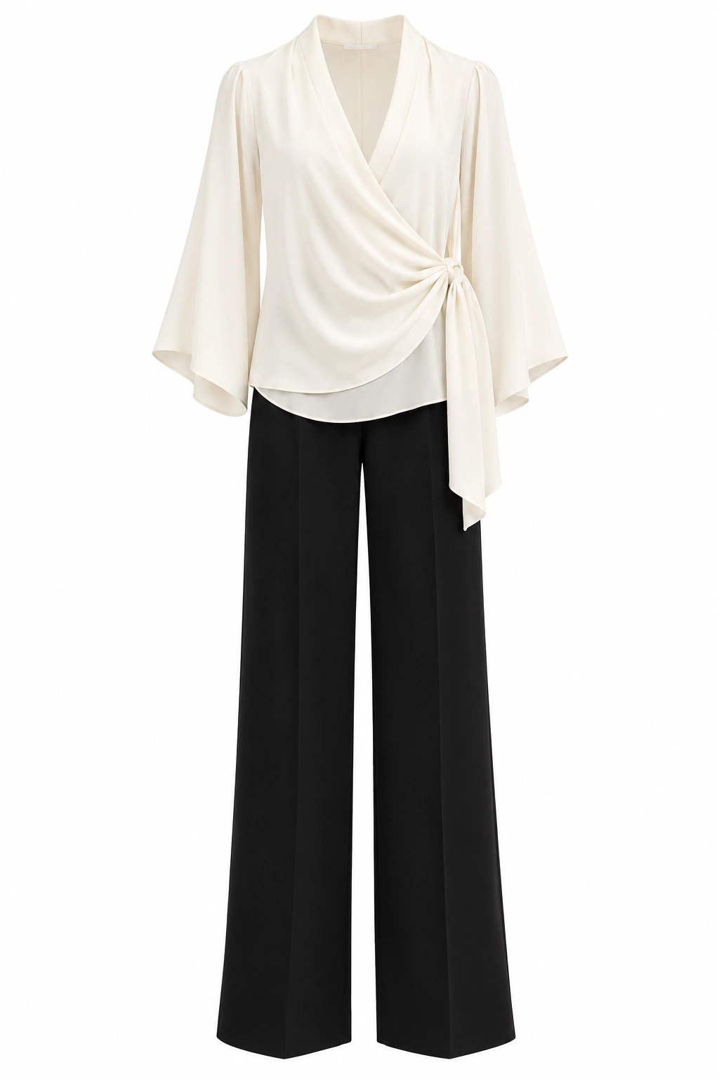 26178_1 copia Conjunto negro de pantalón y blusa de gasa cruda